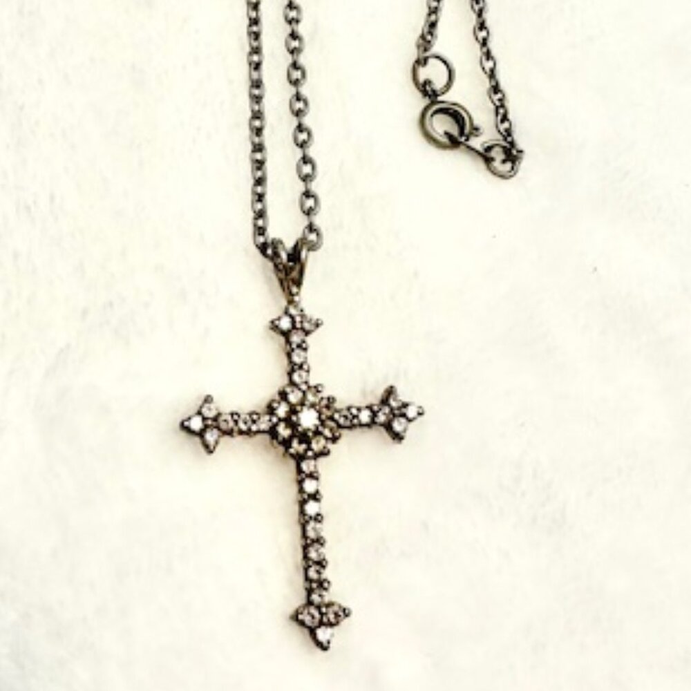 Diamond Cross - Sterling Silver Necklace